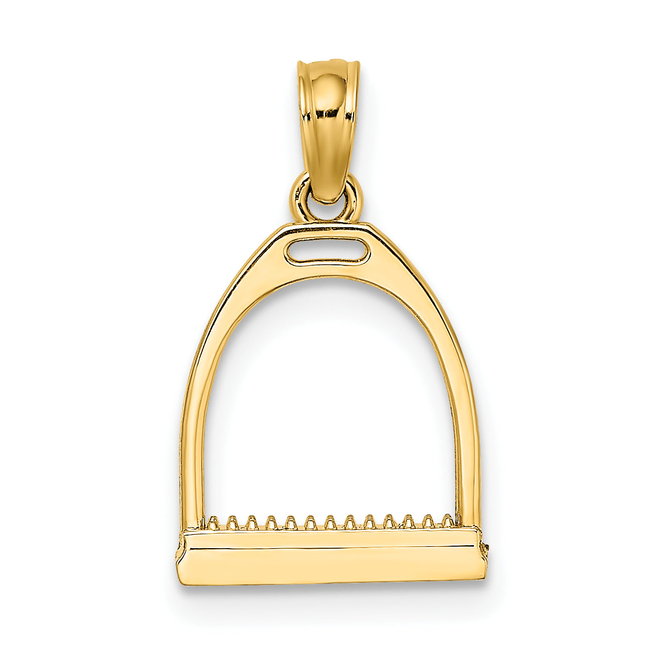10K Yellow Gold 10K 3-D Polish Small Horse Stirrup Charm