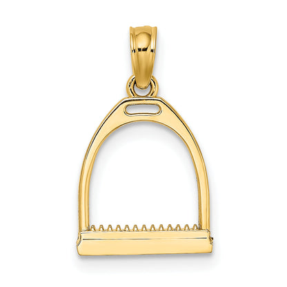 10K Yellow Gold 10K 3-D Polish Small Horse Stirrup Charm