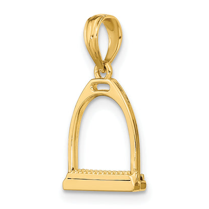 10K Yellow Gold 10K 3-D Polish Small Horse Stirrup Charm