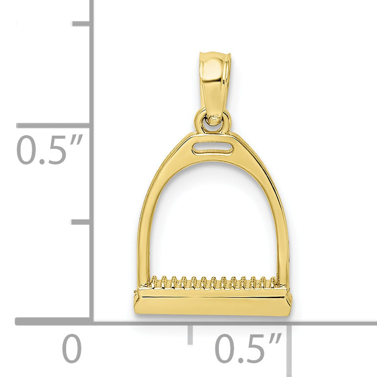 10K Yellow Gold 10K 3-D Polish Small Horse Stirrup Charm