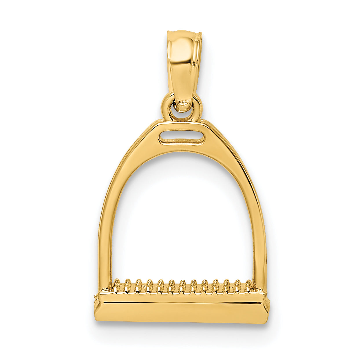 10K Yellow Gold 10K 3-D Polish Small Horse Stirrup Charm