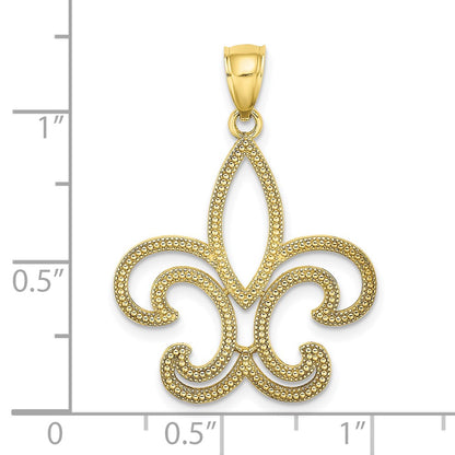 10K Yellow Gold Fleur De Lis Pendant