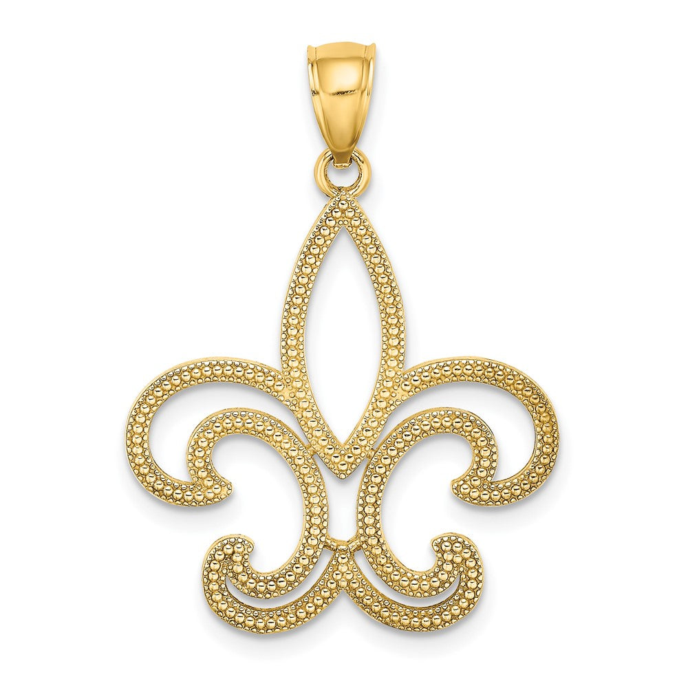 10K Yellow Gold Fleur De Lis Pendant