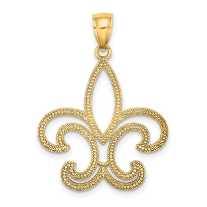 10K Yellow Gold Fleur De Lis Pendant