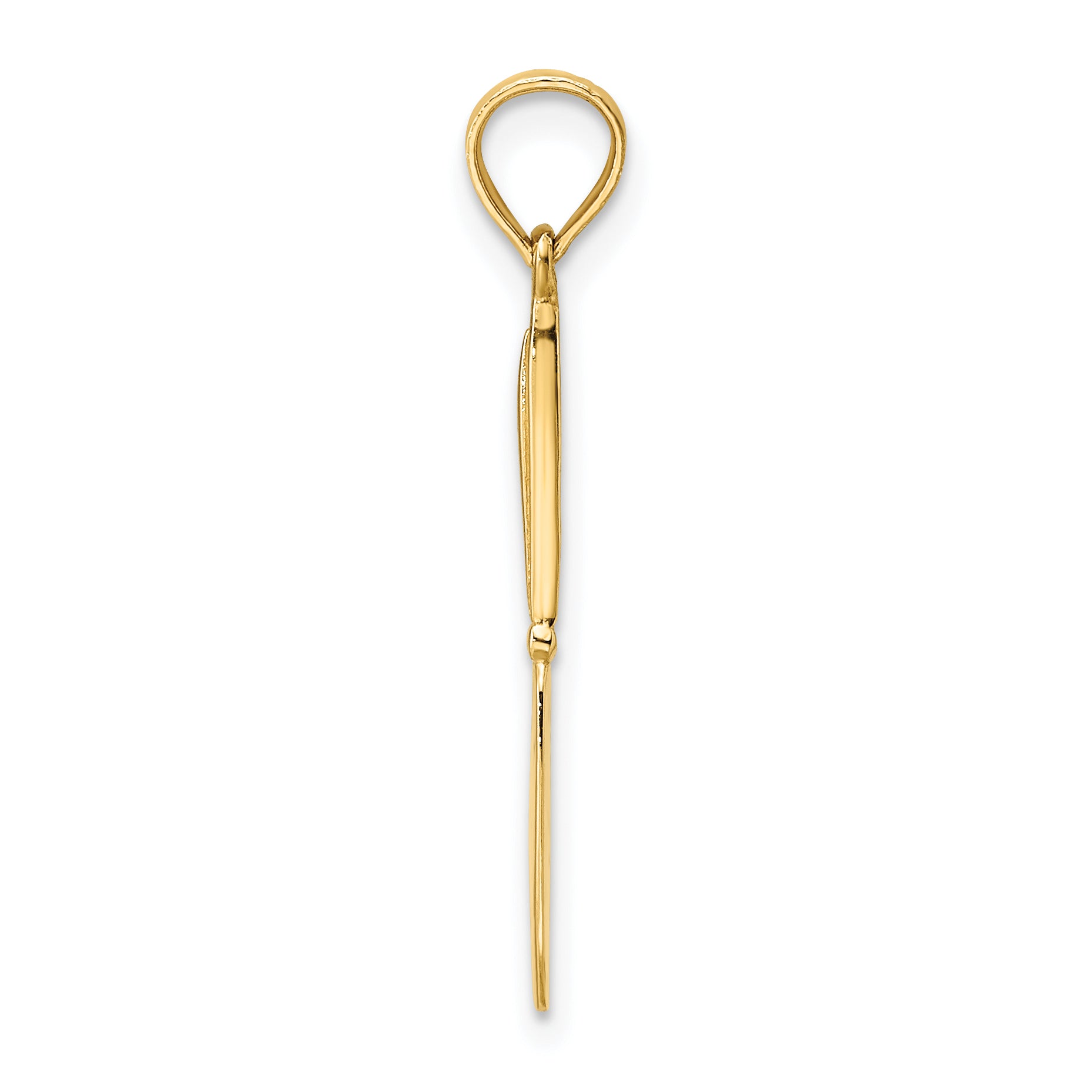 10K Yellow Gold 10K 3-D And Polished Table Knife Charm