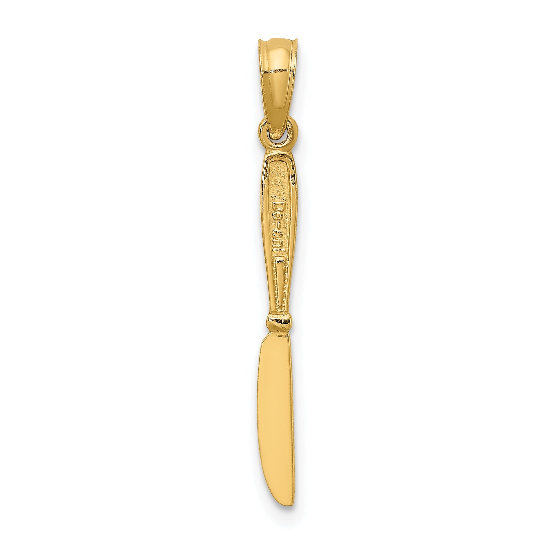 10K Yellow Gold 10K 3-D And Polished Table Knife Charm