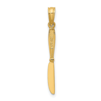 10K Yellow Gold 10K 3-D And Polished Table Knife Charm