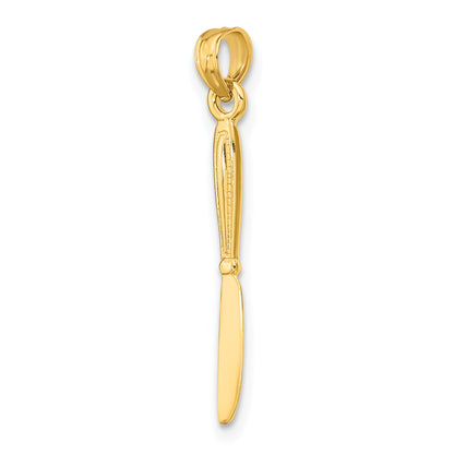 10K Yellow Gold 10K 3-D And Polished Table Knife Charm