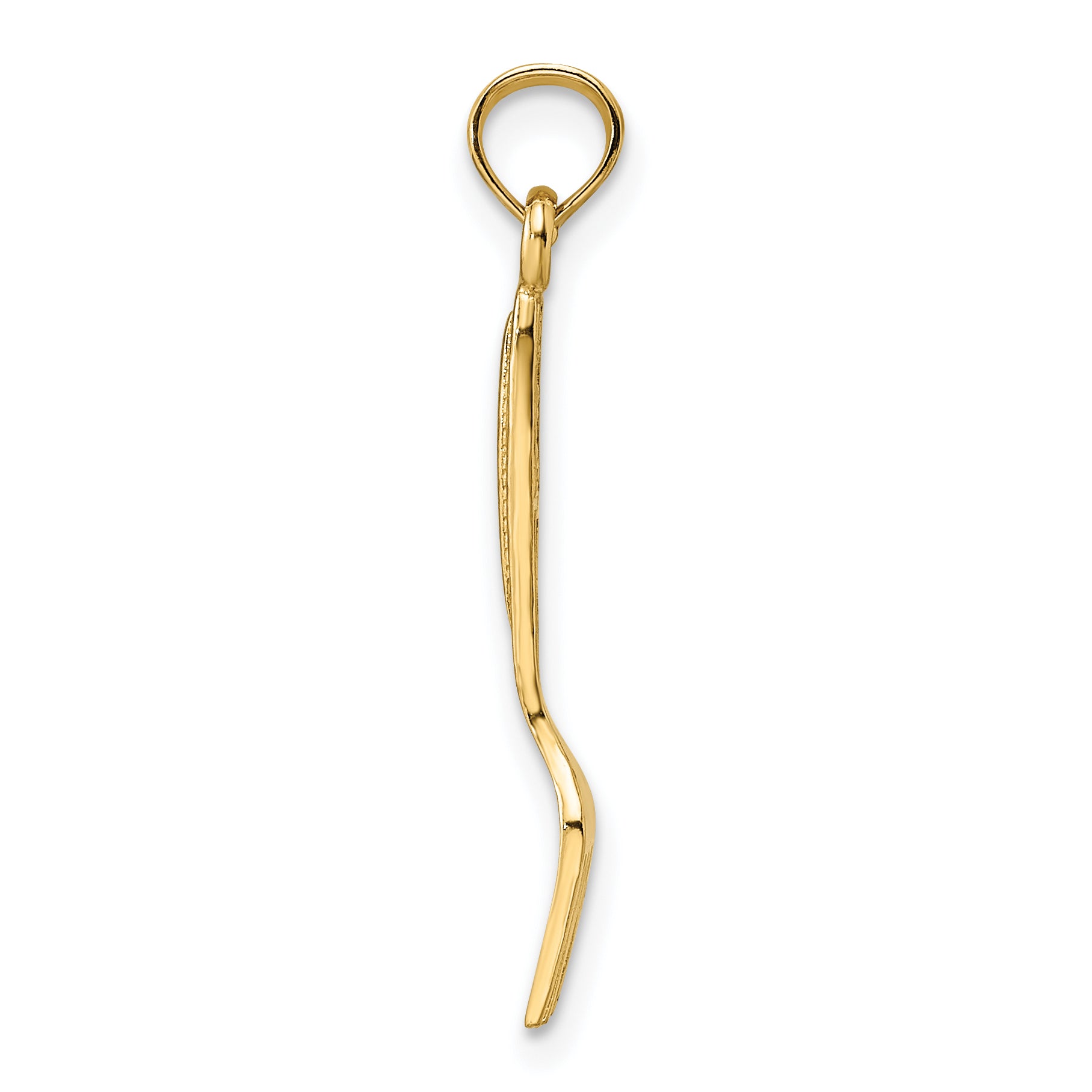 10K Yellow Gold 10K 3-D And Polished Table Fork Charm