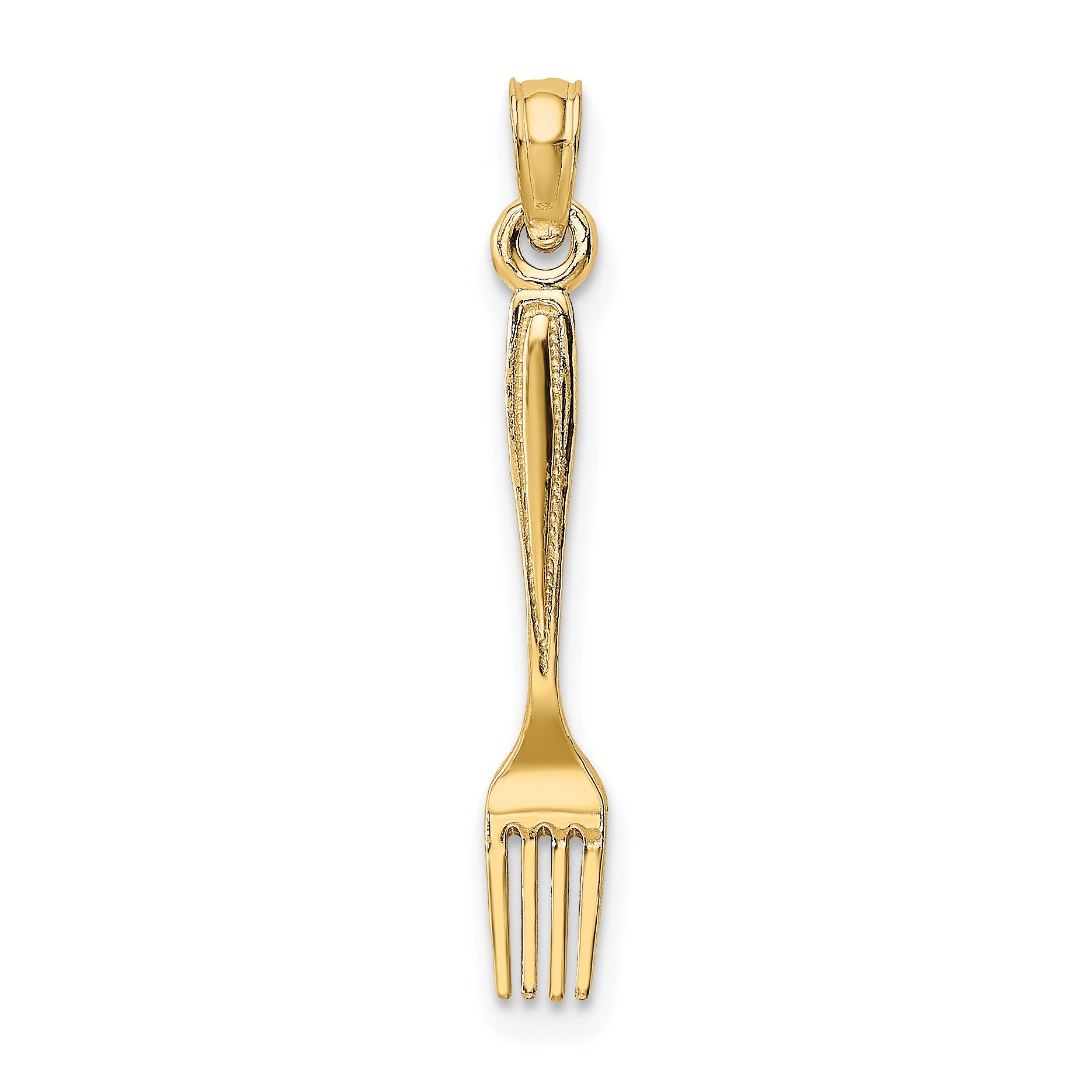 10K Yellow Gold 10K 3-D And Polished Table Fork Charm