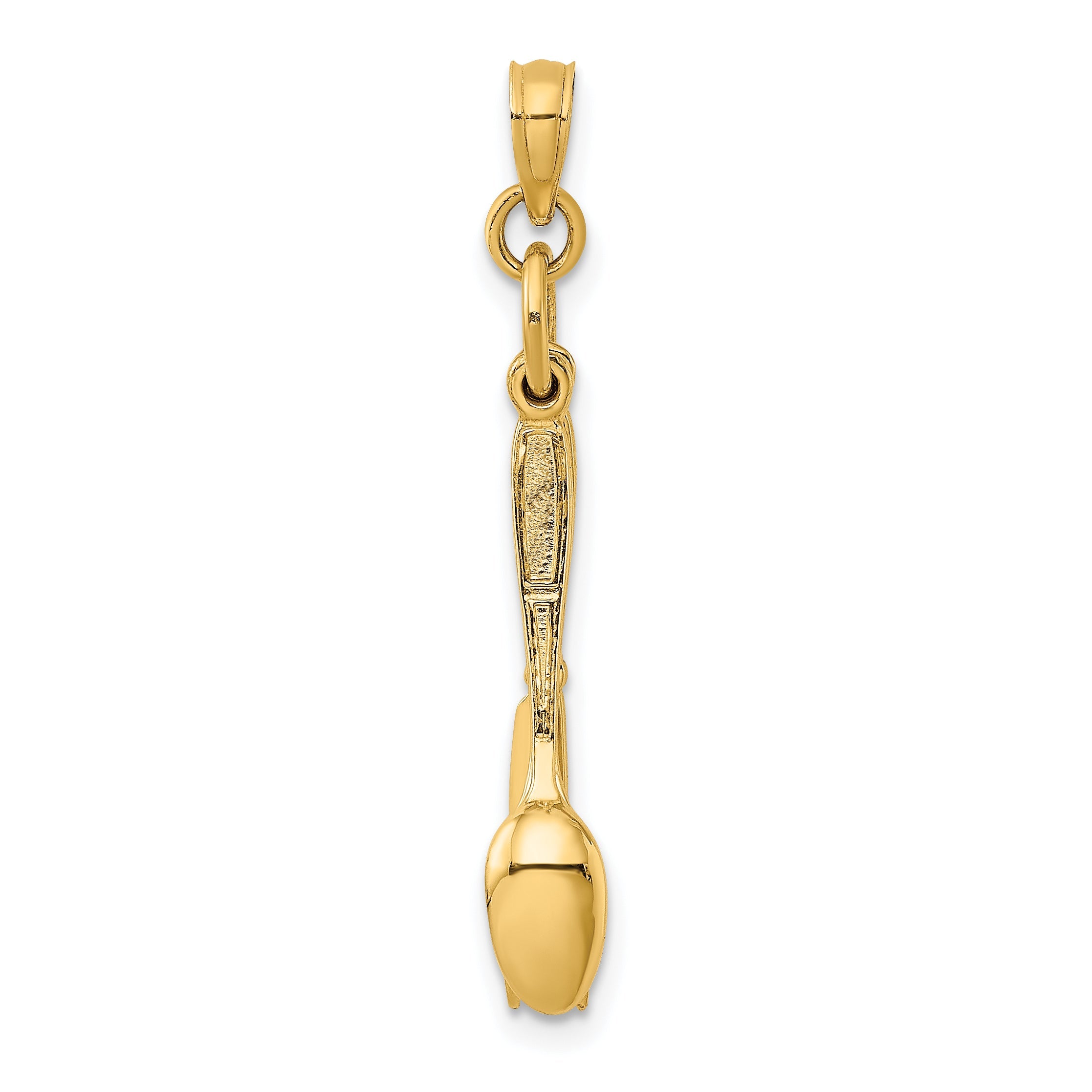 10K Yellow Gold 10K 3-D Moveable Knife, Fork, And Spoon Charm