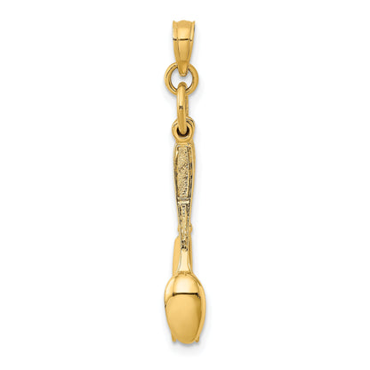 10K Yellow Gold 10K 3-D Moveable Knife, Fork, And Spoon Charm