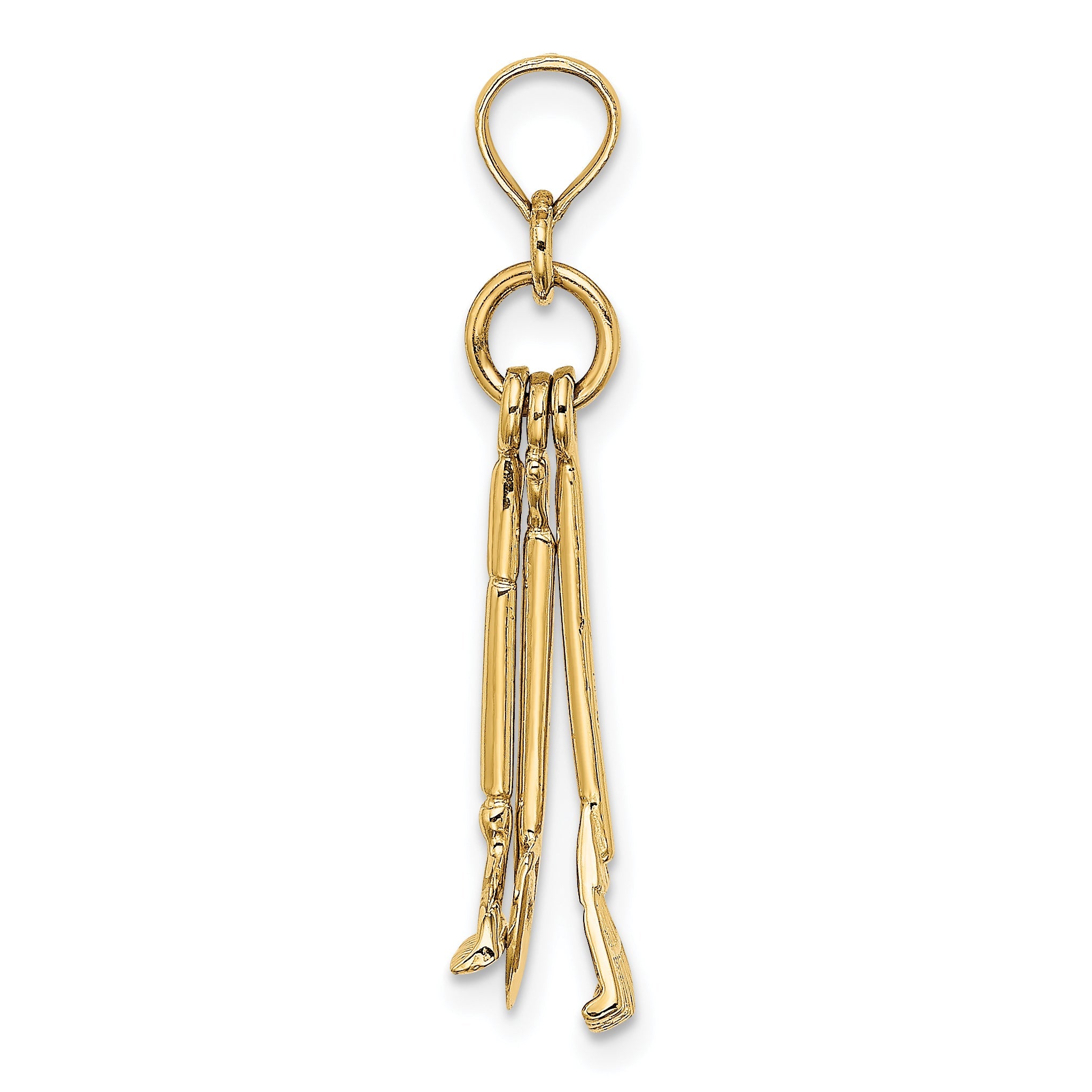 10K Yellow Gold 10K 3-D Moveable Garden Tool Collection Charm