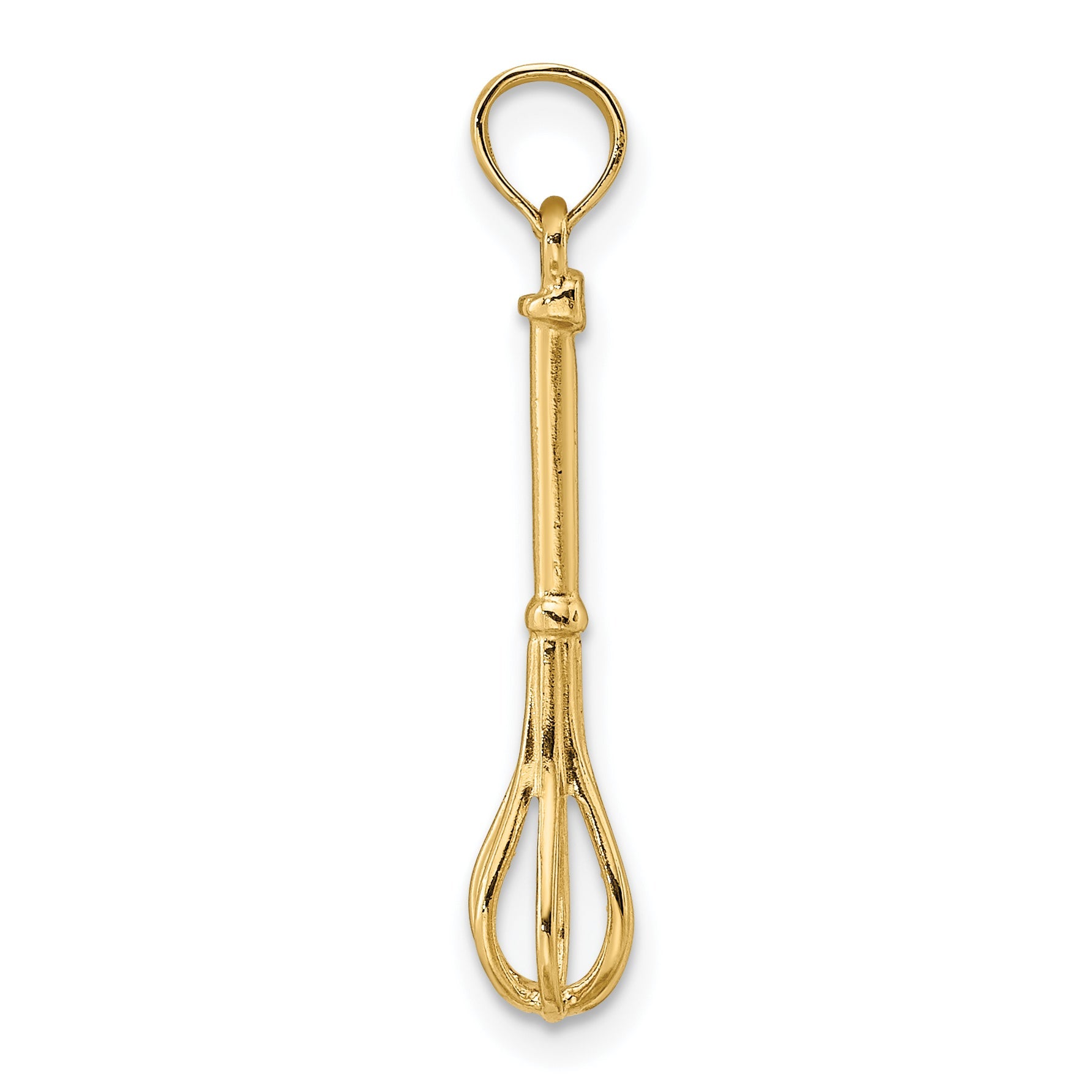 10K Yellow Gold 10K 3-D Polished Whisk Charm