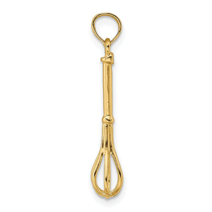 10K Yellow Gold 10K 3-D Polished Whisk Charm