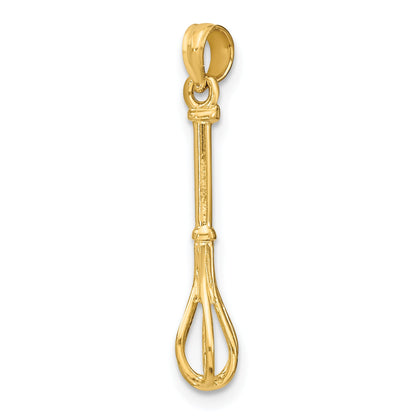 10K Yellow Gold 10K 3-D Polished Whisk Charm