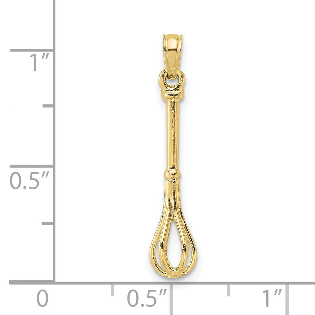 10K Yellow Gold 10K 3-D Polished Whisk Charm