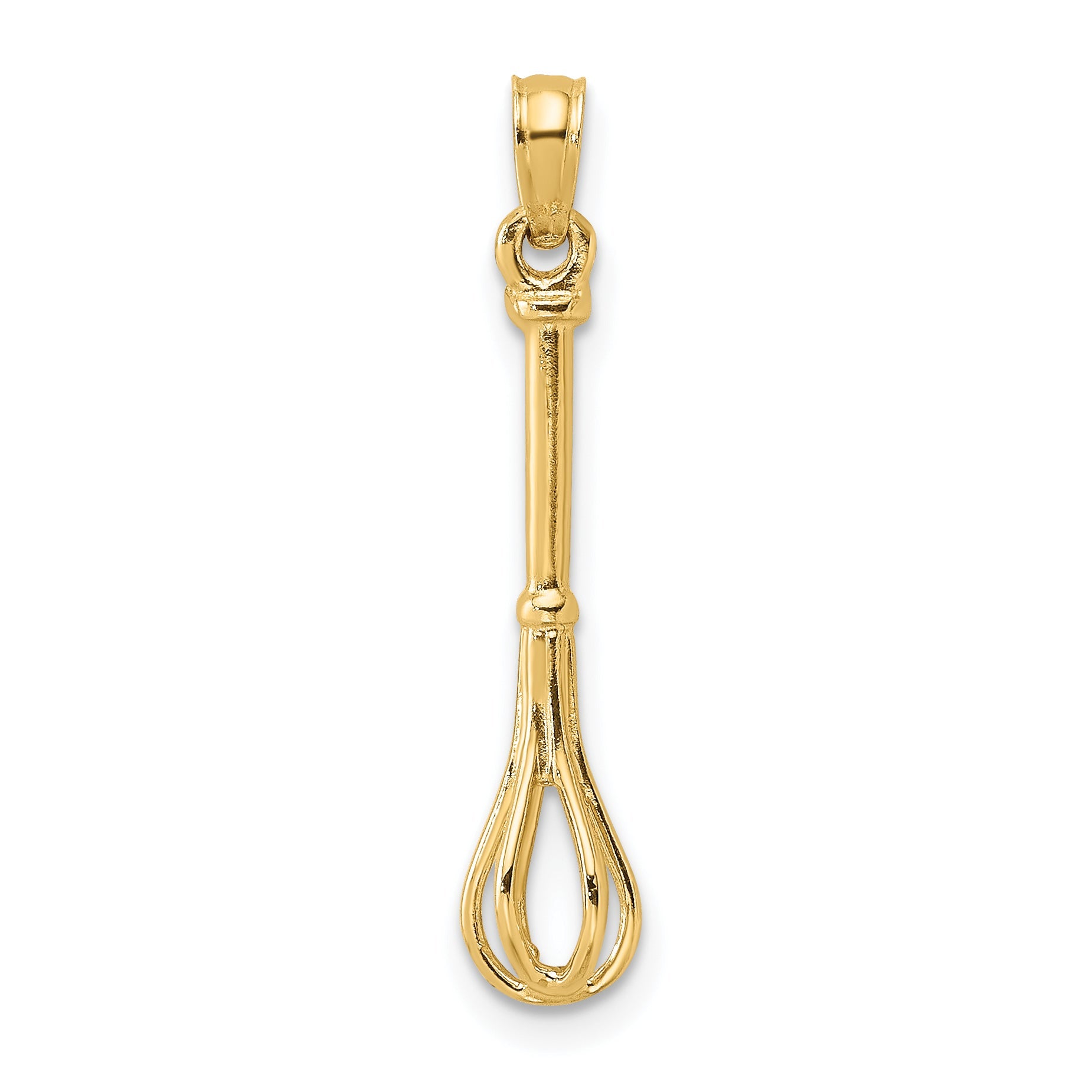 10K Yellow Gold 10K 3-D Polished Whisk Charm
