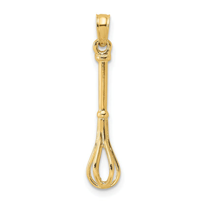 10K Yellow Gold 10K 3-D Polished Whisk Charm
