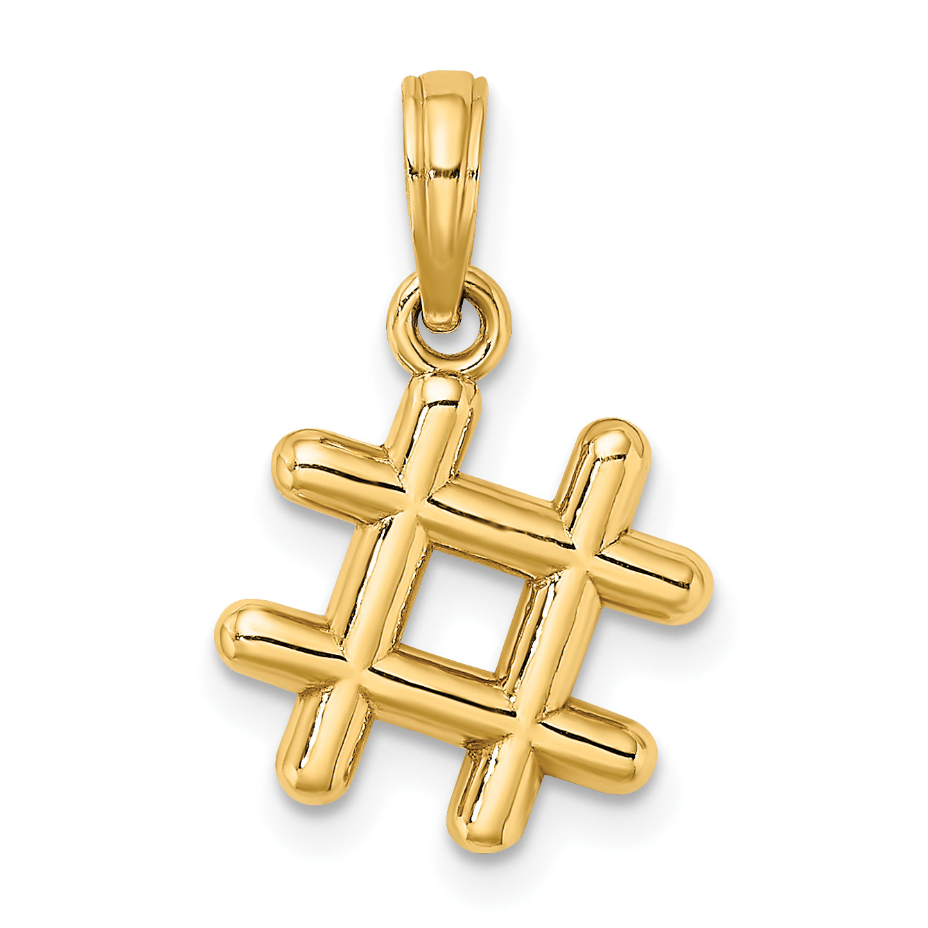 10K Yellow Gold 10K 3-D Hashtag Charm