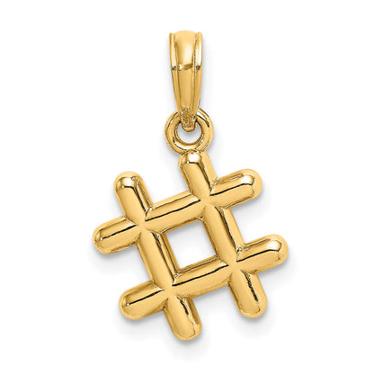 10K Yellow Gold 10K 3-D Hashtag Charm