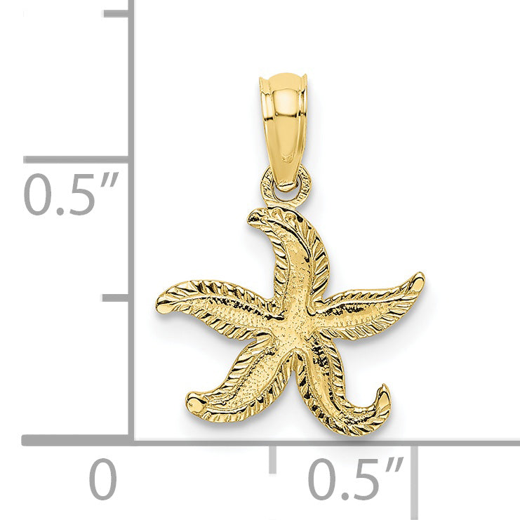 10K Yellow Gold 10K Flat Starfish Charm