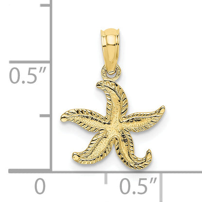 10K Yellow Gold 10K Flat Starfish Charm