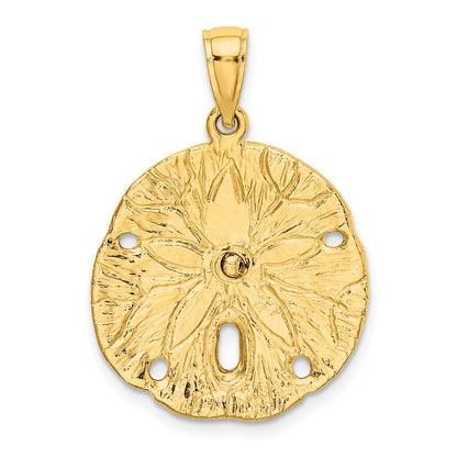 10K Yellow Gold 10K Sand Dollar W/ Starfish Charm