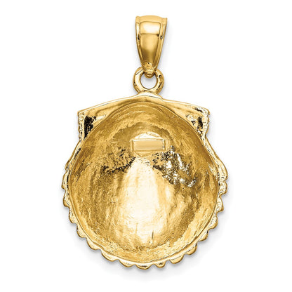 10K Yellow Gold 10K 2-D Scallop Shell Charm