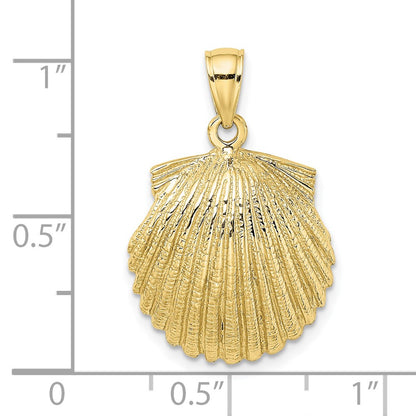 10K Yellow Gold 10K 2-D Scallop Shell Charm