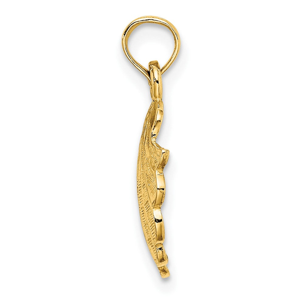 10K Yellow Gold 10K 2-D Scallop Shell Charm