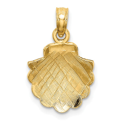10K Yellow Gold 10K 2-D Scallop Shell Charm