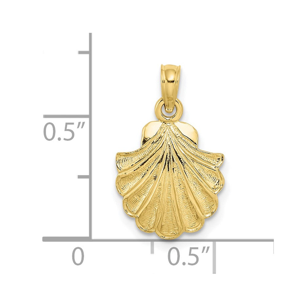 10K Yellow Gold 10K 2-D Scallop Shell Charm