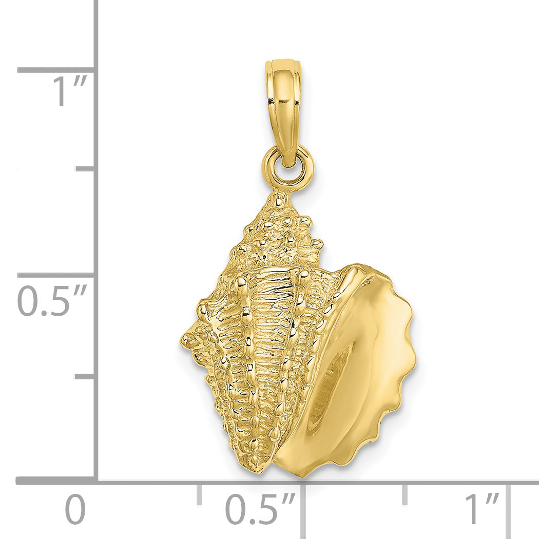 10K Yellow Gold 10K 2-D Conch Shell Charm