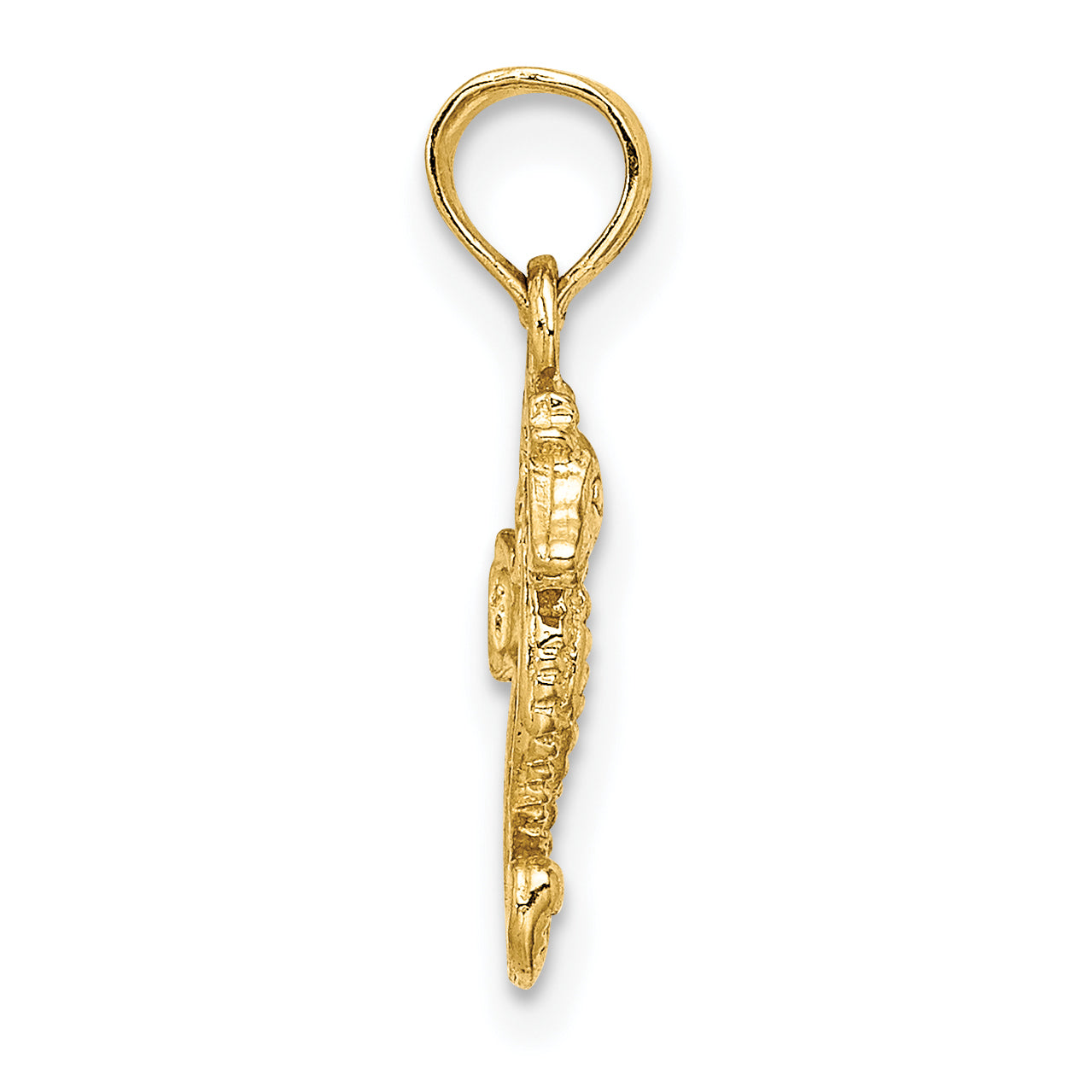 10K Yellow Gold 10K 2-D Mini Seahorse Charm
