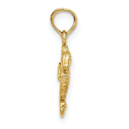 10K Yellow Gold 10K 2-D Mini Seahorse Charm