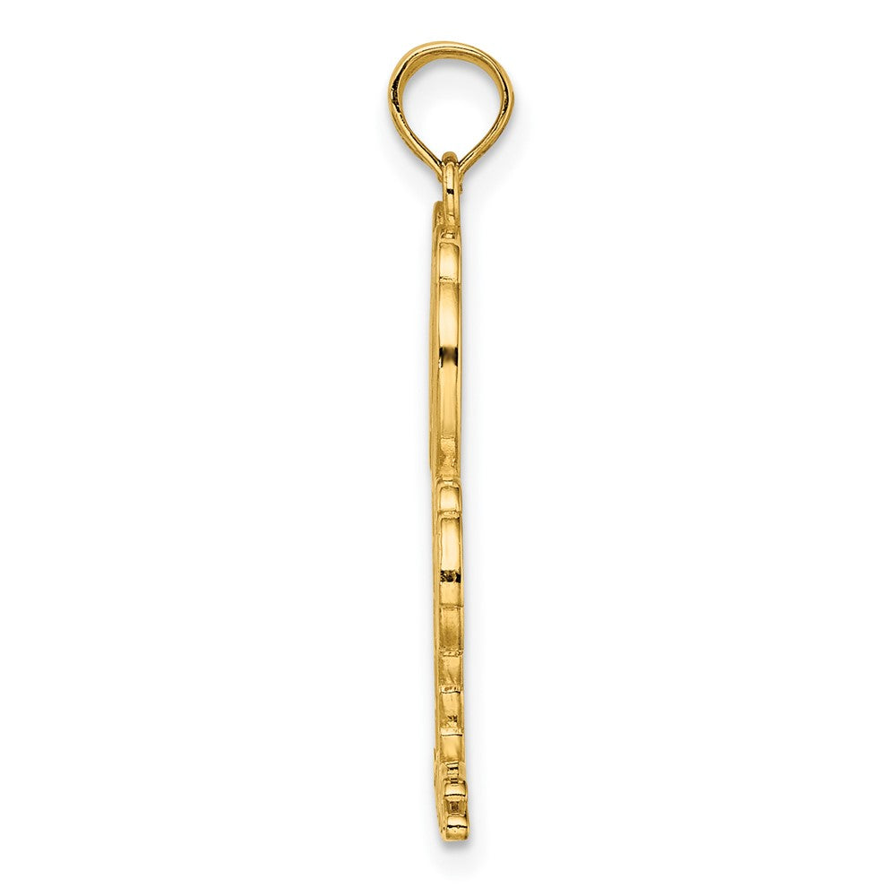 10K Yellow Gold 10K 2-D Textured Double Palm Trees Charm