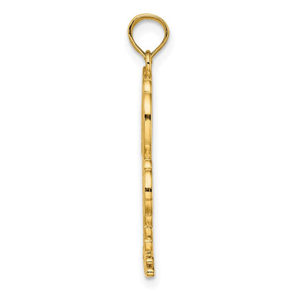 10K Yellow Gold 10K 2-D Textured Double Palm Trees Charm