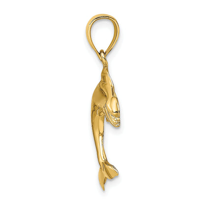 10K Yellow Gold 10K 2-D Polished Dolphin Jumping Charm