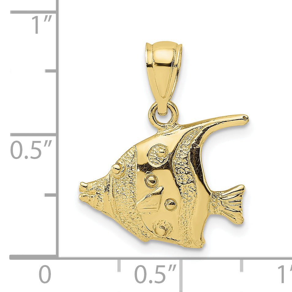 10K Yellow Gold Polished Fish Charm