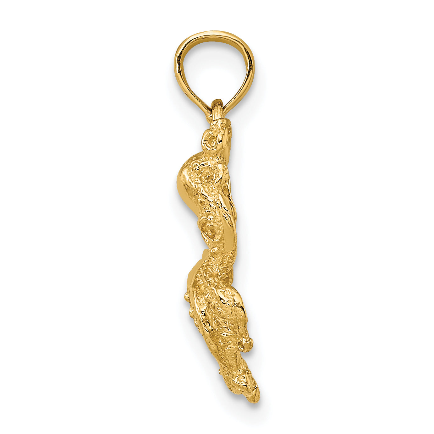 10K Yellow Gold 10K 2-D Textured Octopus Charm