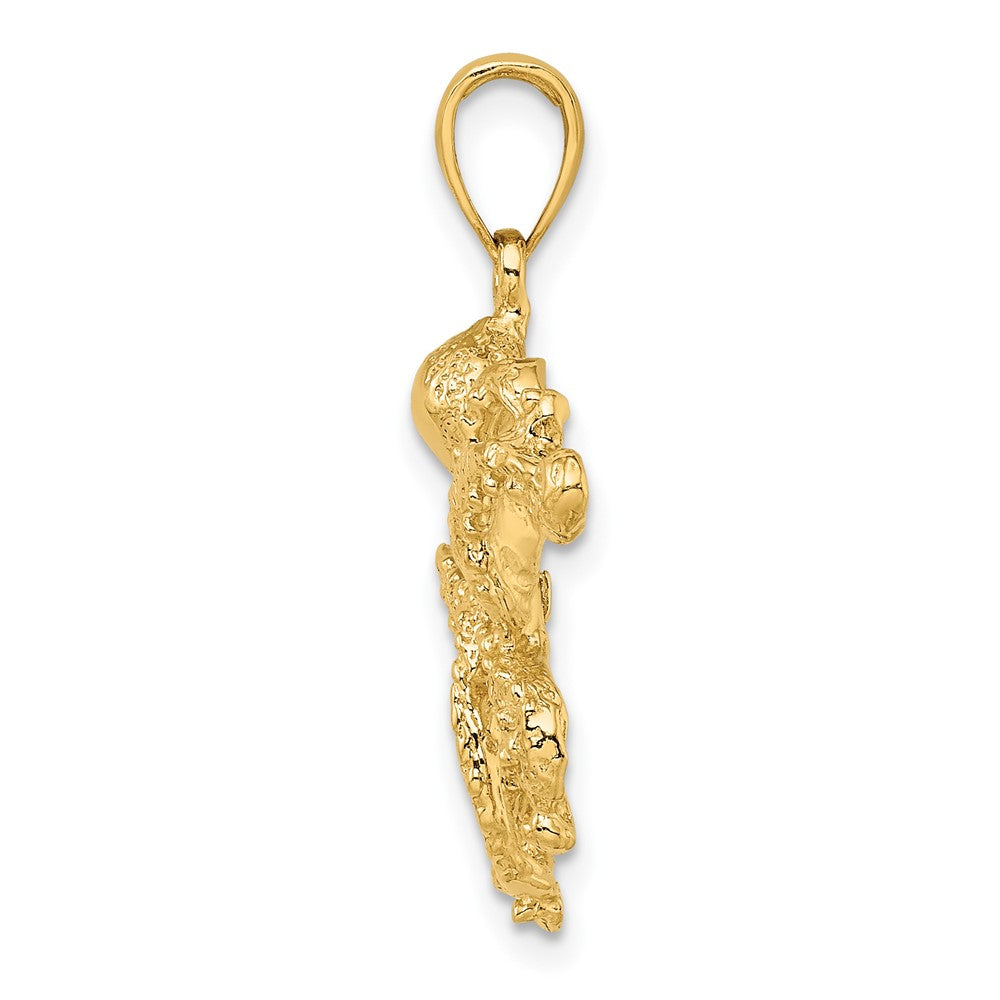 10K Yellow Gold 10K 2-D And Textured Octopus Charm
