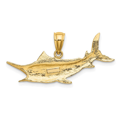 10K Yellow Gold 10K 2-D Textured Marlin Fish Charm