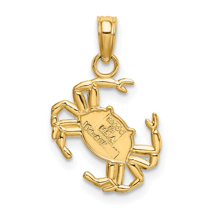 10K Yellow Gold 10K 2-D Polished Crab Charm