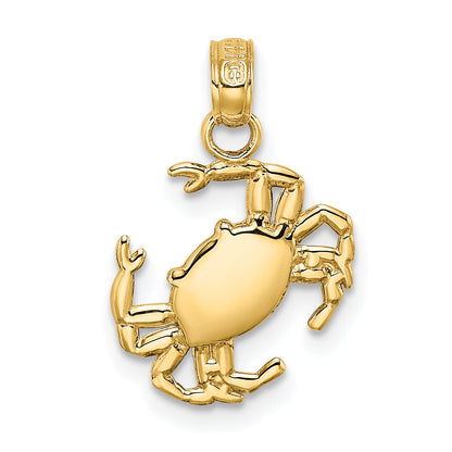 10K Yellow Gold 10K 2-D Polished Crab Charm