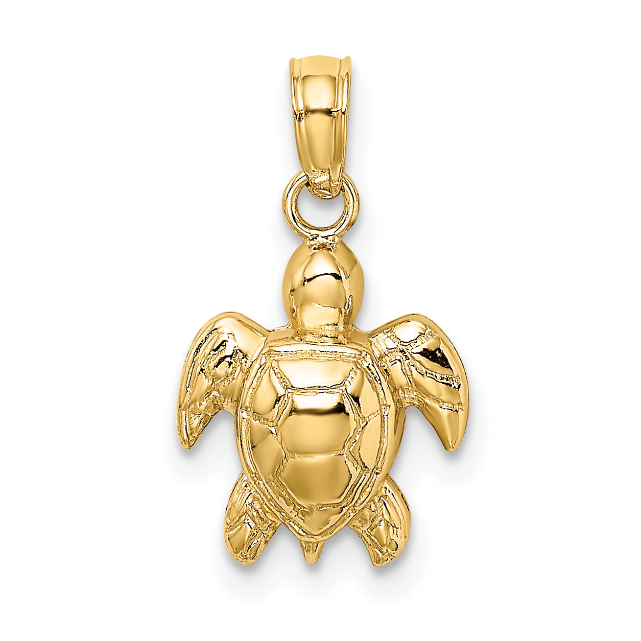 10K Yellow Gold 10K Textured Mini Sea Turtle Charm