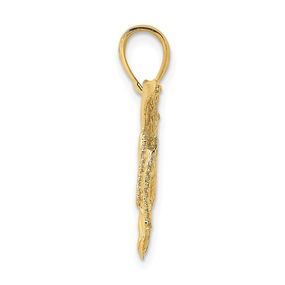 10K Yellow Gold 10K 2-D Textured Whale Charm