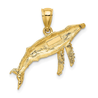 10K Yellow Gold 10K 2-D Textured Whale Charm