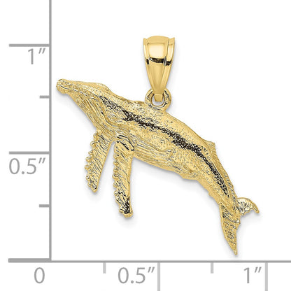 10K Yellow Gold 10K 2-D Textured Whale Charm