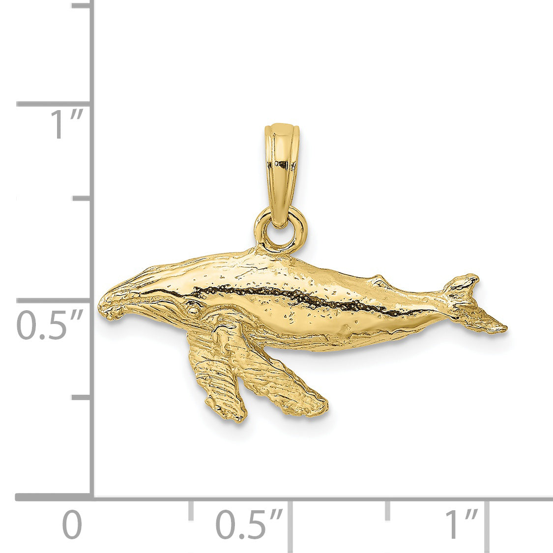 10K Yellow Gold 10K 2-D Whale Charm